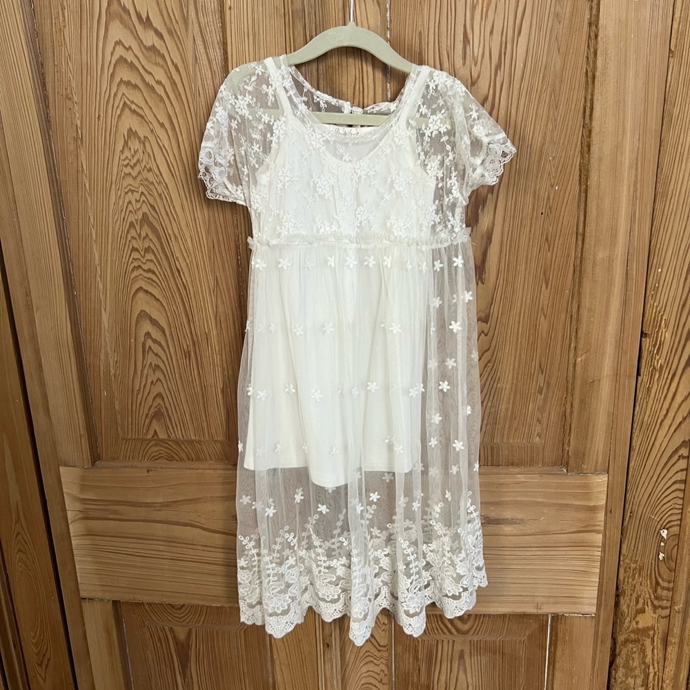 Dream and Spirit White Lace Kids Dress